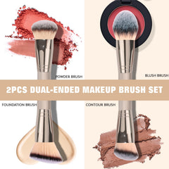 dpolla blush brush dual-ended for precise blush application and blendability.