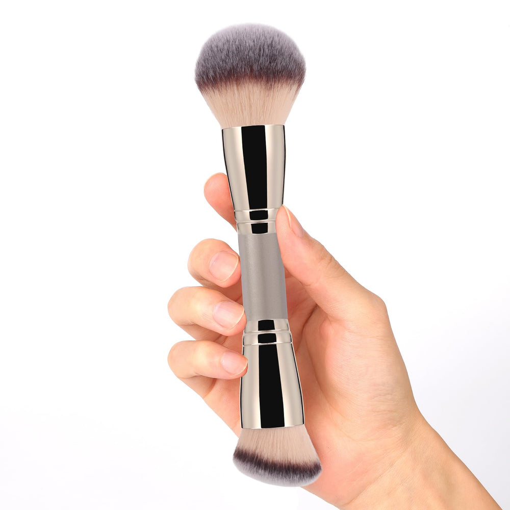 dpolla dual-ended foundation brush with round head for seamless blending
