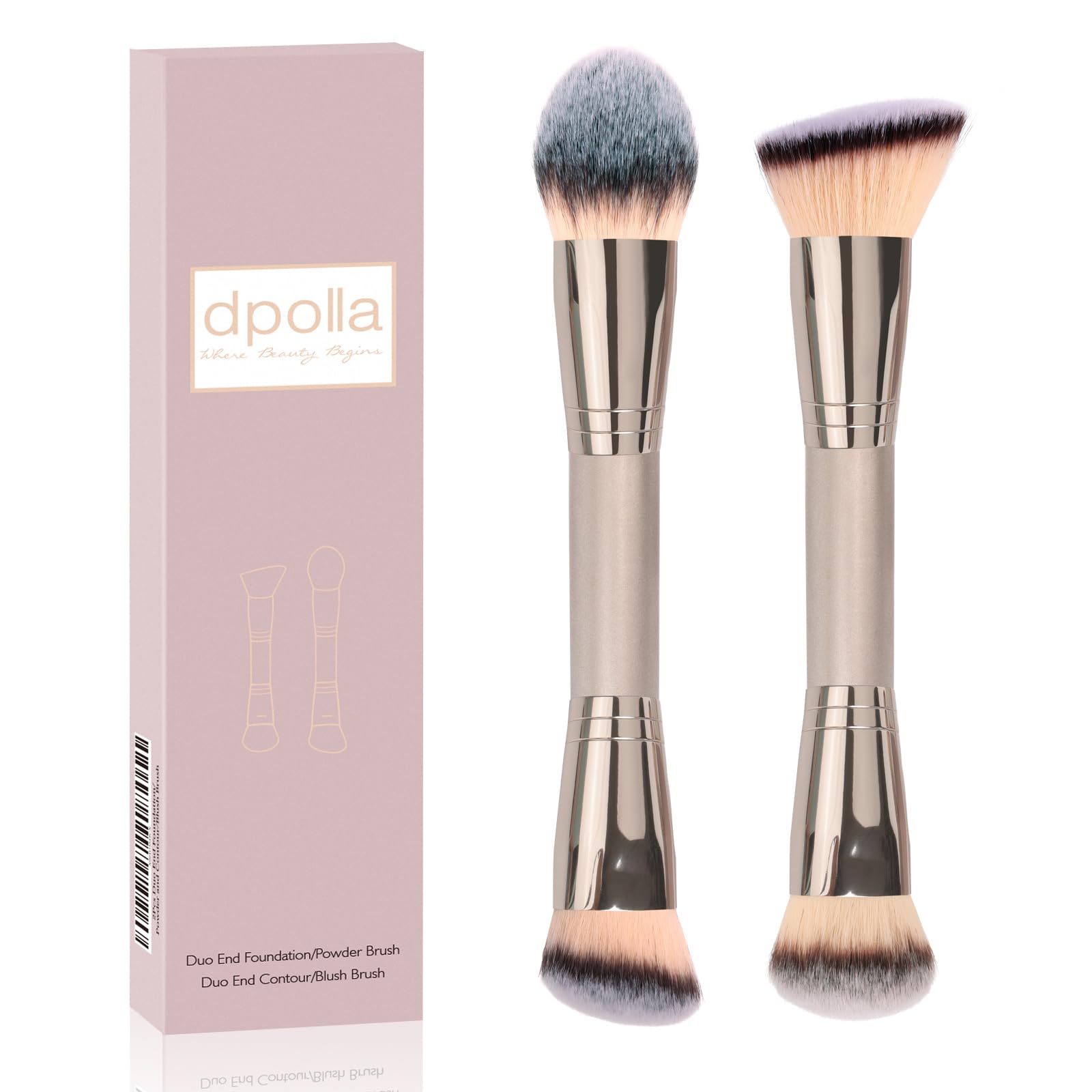 dpolla foundation brush dual-ended for smooth foundation application and even coverage.