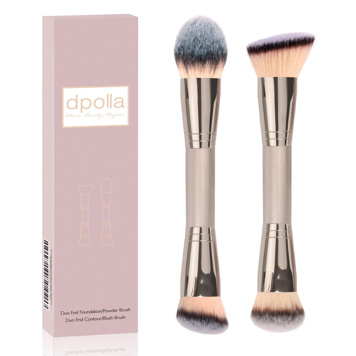 dpolla foundation brush dual-ended for smooth foundation application and even coverage.