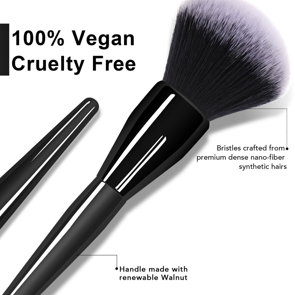 dpolla Large Powder Brush ergonomic handle for precise buffing.