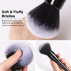 dpolla Large Powder Brush soft bristles close-up for gentle application.