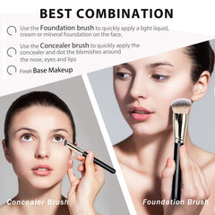 DPOLLA Concealer Brush targets delicate areas for precise blending around eyes and lips