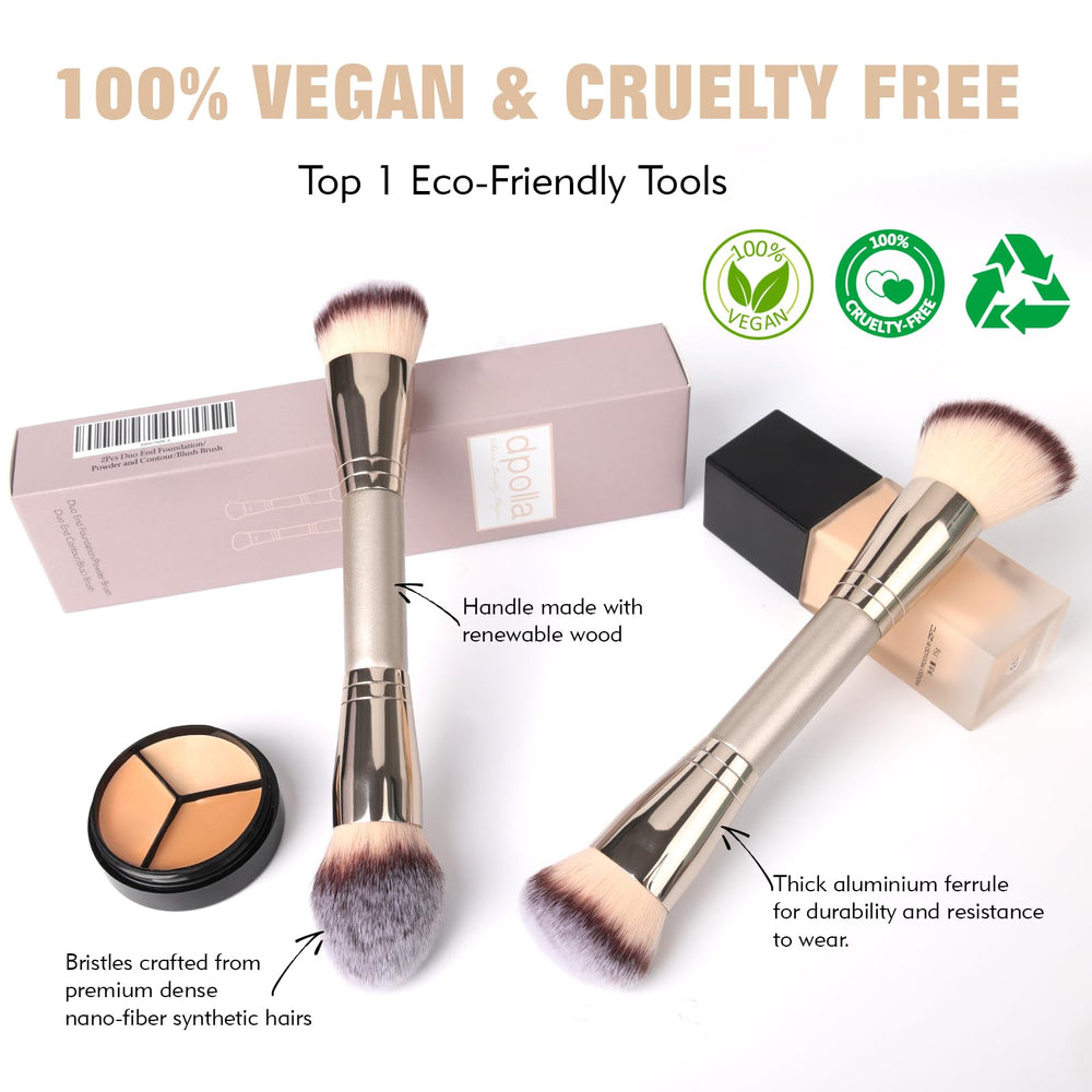 dpolla sleek champagne-gold handle brush design adds luxury and comfortable grip.