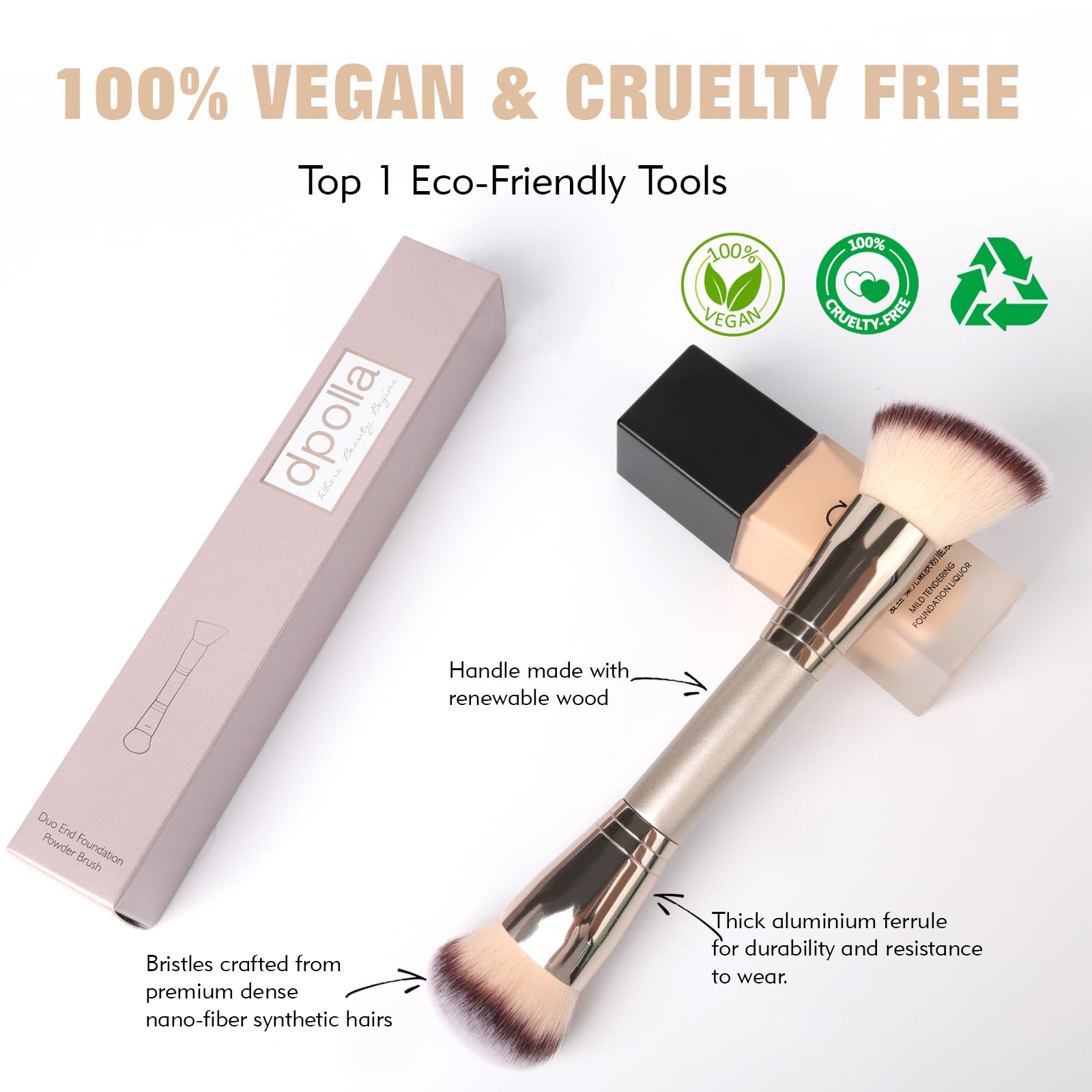 Dpolla vegan synthetic brush signals cruelty-free tool for daily makeup