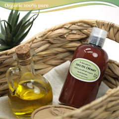 Dr Adorable Aceite de Emú Cremoso, textura cremosa para absorción rápida.