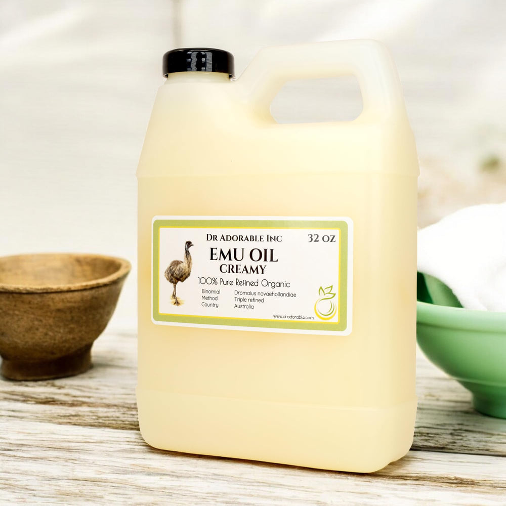 Dr Adorable Creamy Emu Oil texture close-up shows luxurious, fast absorption.
