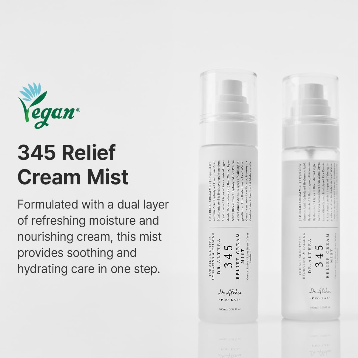 Dr.Althea 345 Relief Cream Mist: rociador en primer plano para uso diario