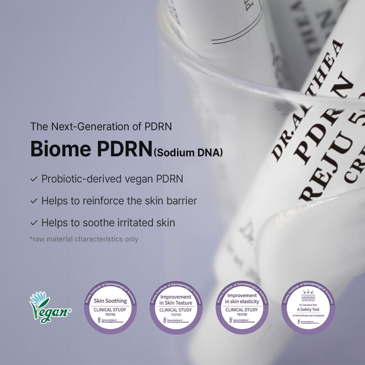 Hydration layer spreading on skin with Dr.Althea Reju 5000 Cream.