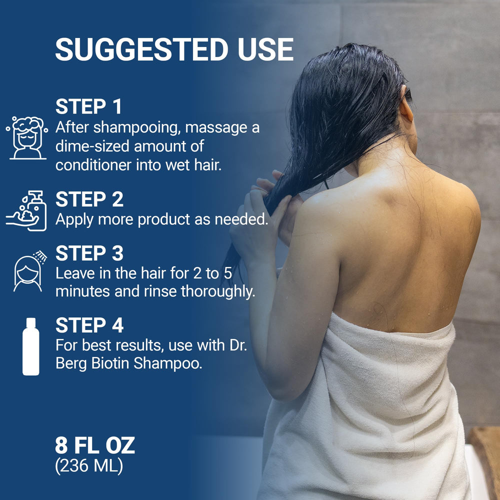 Application gesture on hair implies easy everyday use.