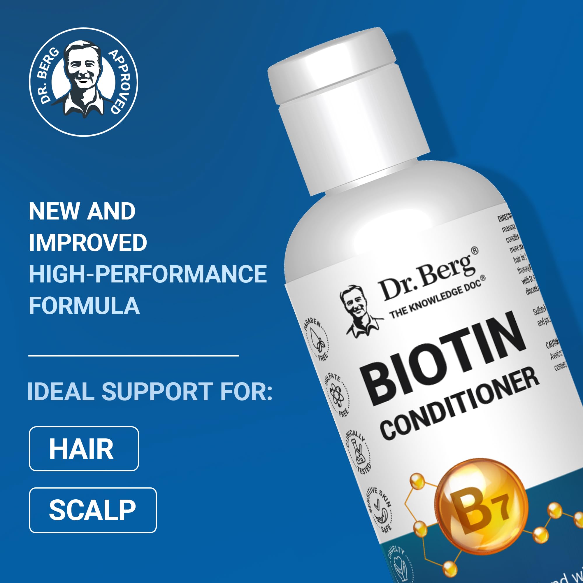 Packaging close-up highlights a paraben-, sulfate-, silicone-free formula for healthier styling.