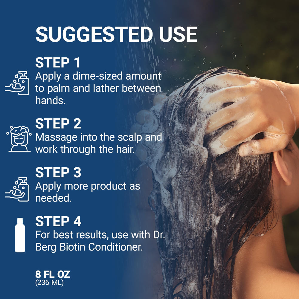Dr. Berg Biotin Shampoo botanical-blend with peppermint and rosemary for scalp balance