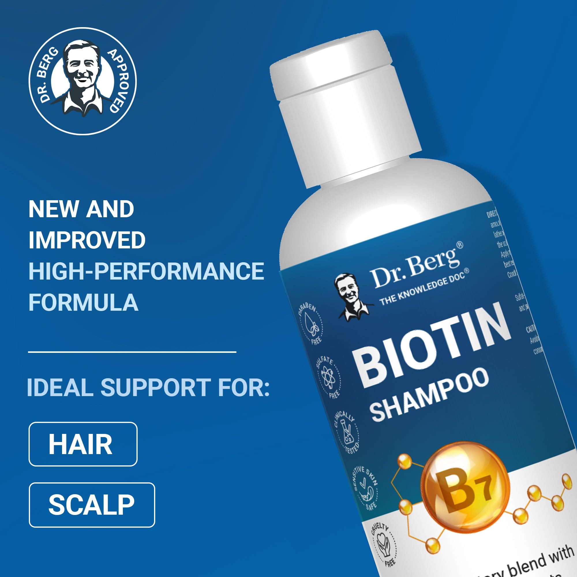 Dr. Berg Biotin Shampoo ingredients-tea-tree showing natural oils for scalp balance