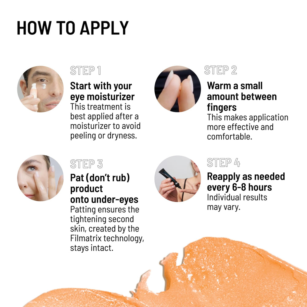Dr. Brandt Needles No More Baggage applied to a dry under-eye area.