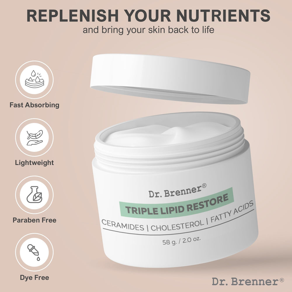 Dr. Brenner lipid stabilization system demonstrates lightweight daily moisturizer.