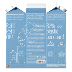 Dr. Bronner's aceites orgánicos certificados en jabón, base natural para la limpieza.
