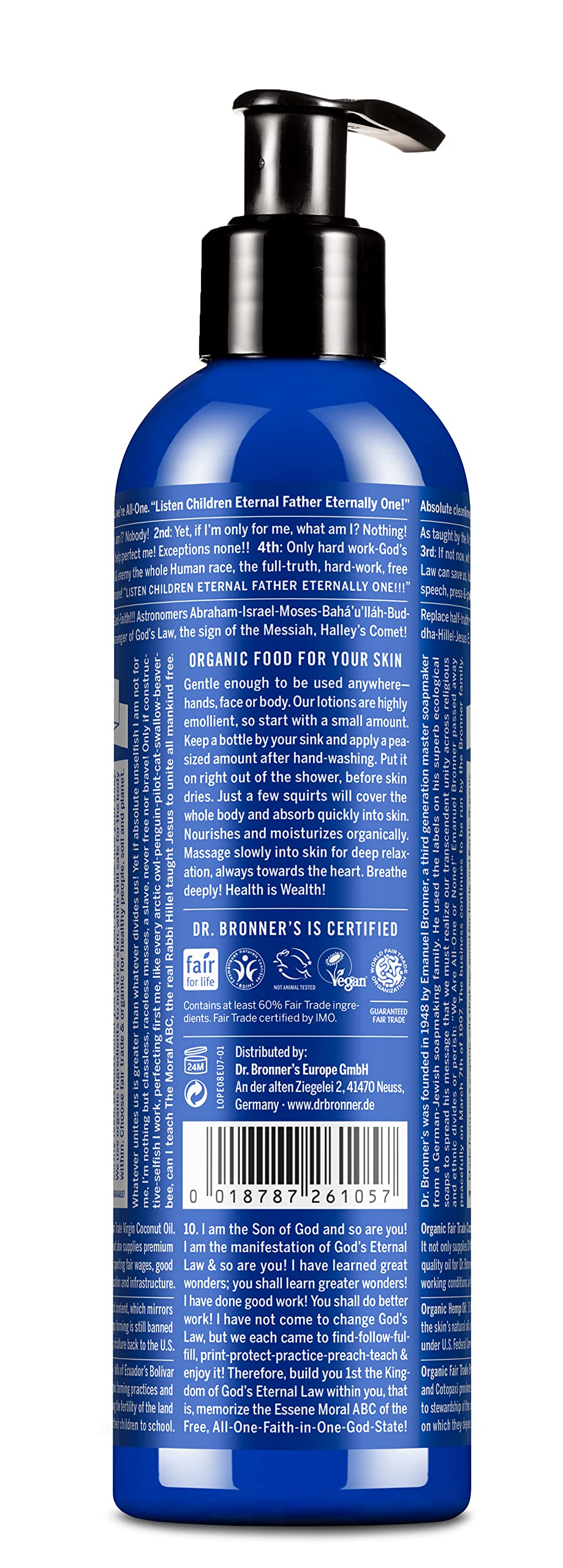 Dr. Bronner's aceites orgánicos con jojoba y coco para una piel nutrida.