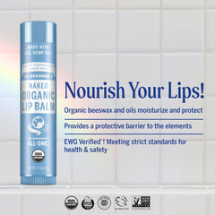 Dr. Bronner's Balsamo Labial Sin Sabor, suave protección diaria.