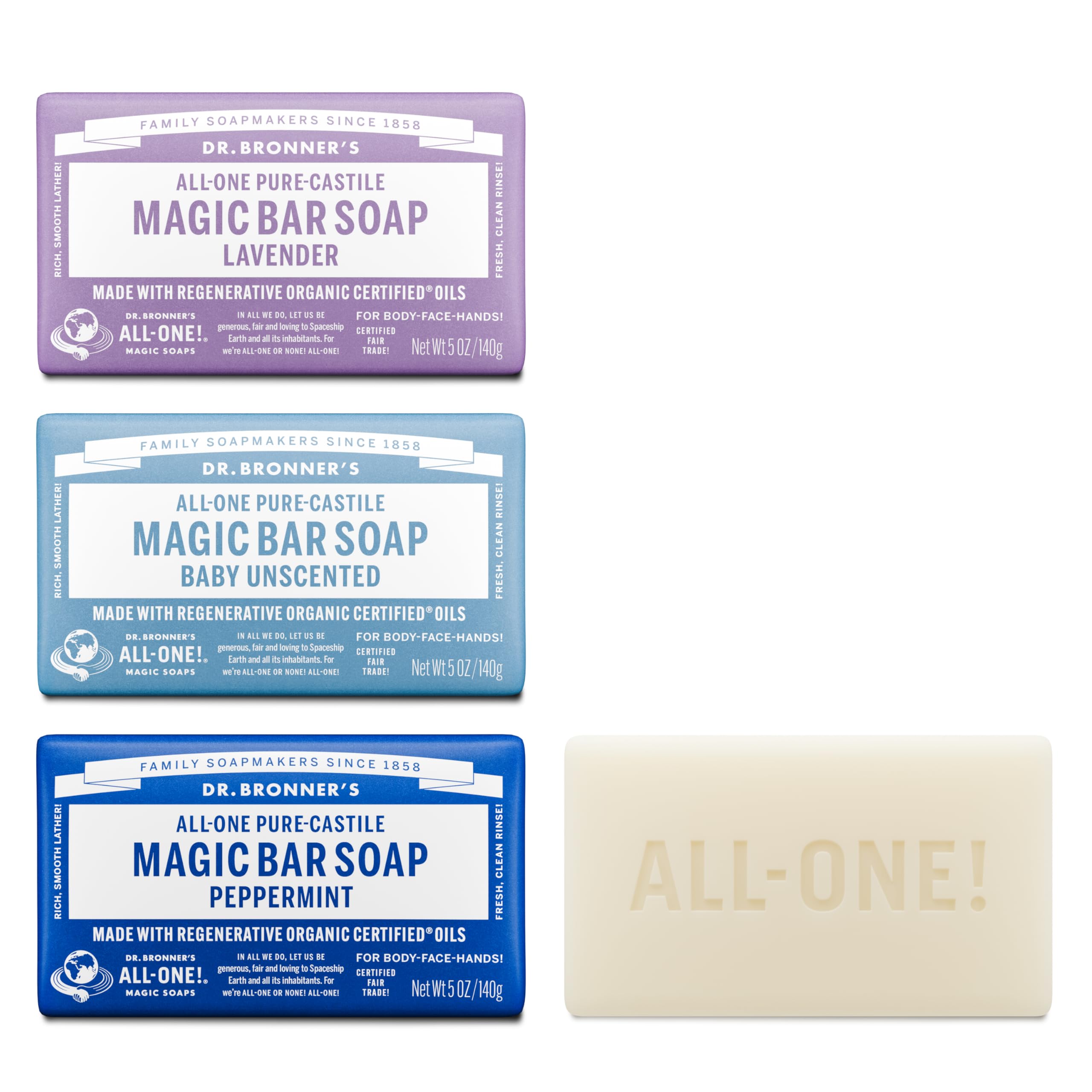 Dr. Bronner's barra magia espuma: espuma rica para rostro y cuerpo.