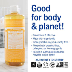 Dr. Bronner's Citrus soap foamy-lather for dishes and surfaces
