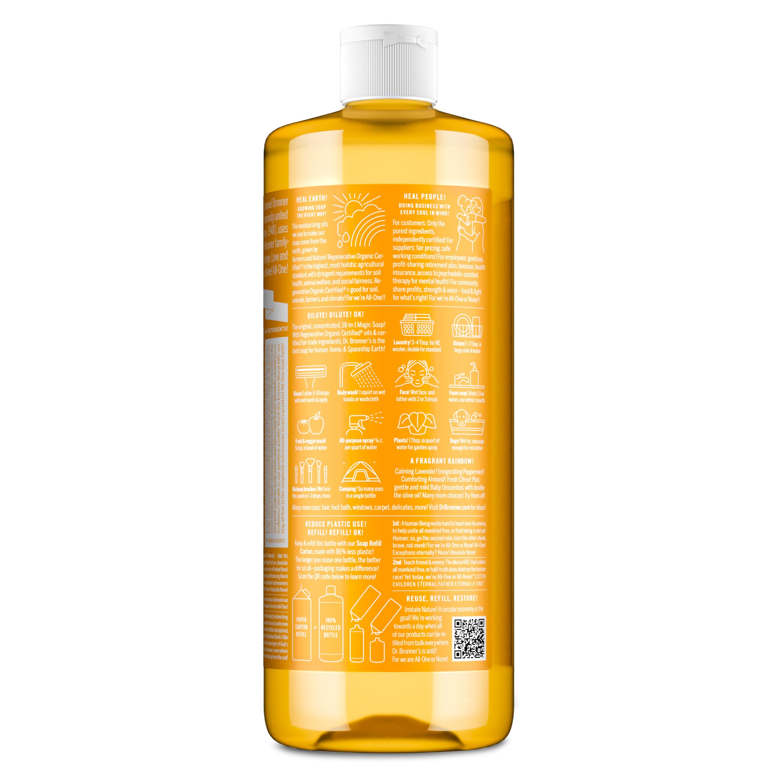 Dr. Bronner's Citrus concentrated formula invites careful dilution