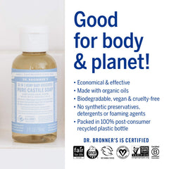 Dr. Bronner’s formato concentrado listo para diluir y usar.