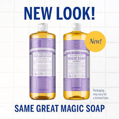 Dr. Bronner's Jabón Castile líquido Lavanda, crea espuma cremosa para baño.