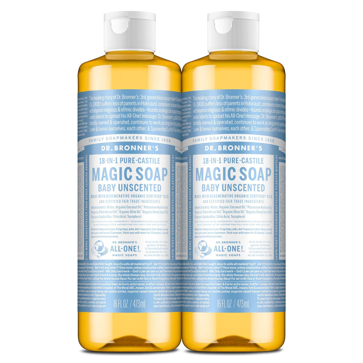 Dr. Bronner's Jabón Castile: botella visible y espuma rica para piel suave
