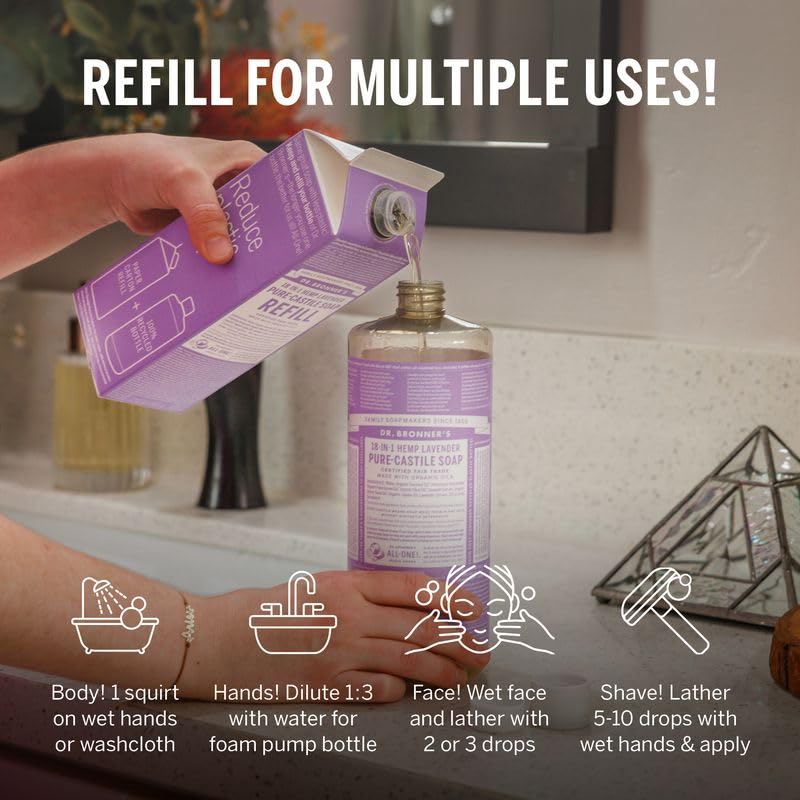 Dr. Bronner's Lavanda: envase reutilizable para un hogar sostenible