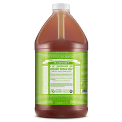 Dr. Bronner's Lemongrass Sugar Soap bottle for versatile cleansing.