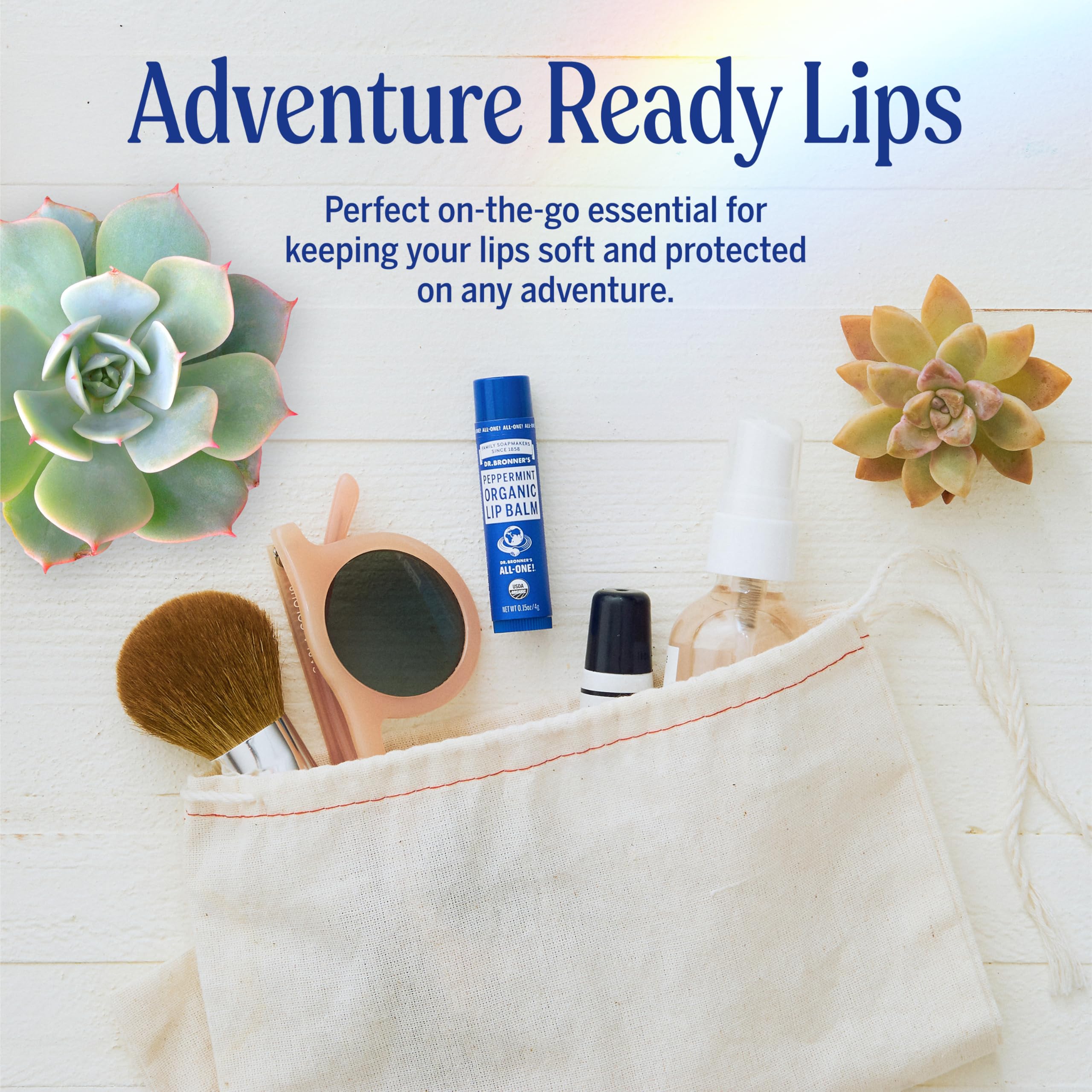 Dr. Bronner's Lip Balm applied to dry lips and cuticles.