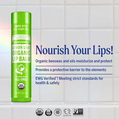 Dr. Bronner’s Lip Balm close-up application on lips
