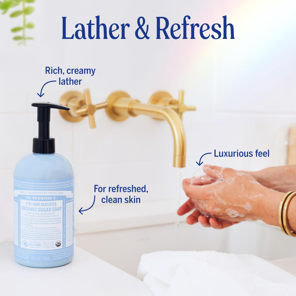 Organic Shikakai powder in Dr. Bronner's soap provides natural conditioning