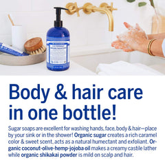 Dr. Bronner's Polvo de shikakai y ingredientes orgánicos para limpieza suave.