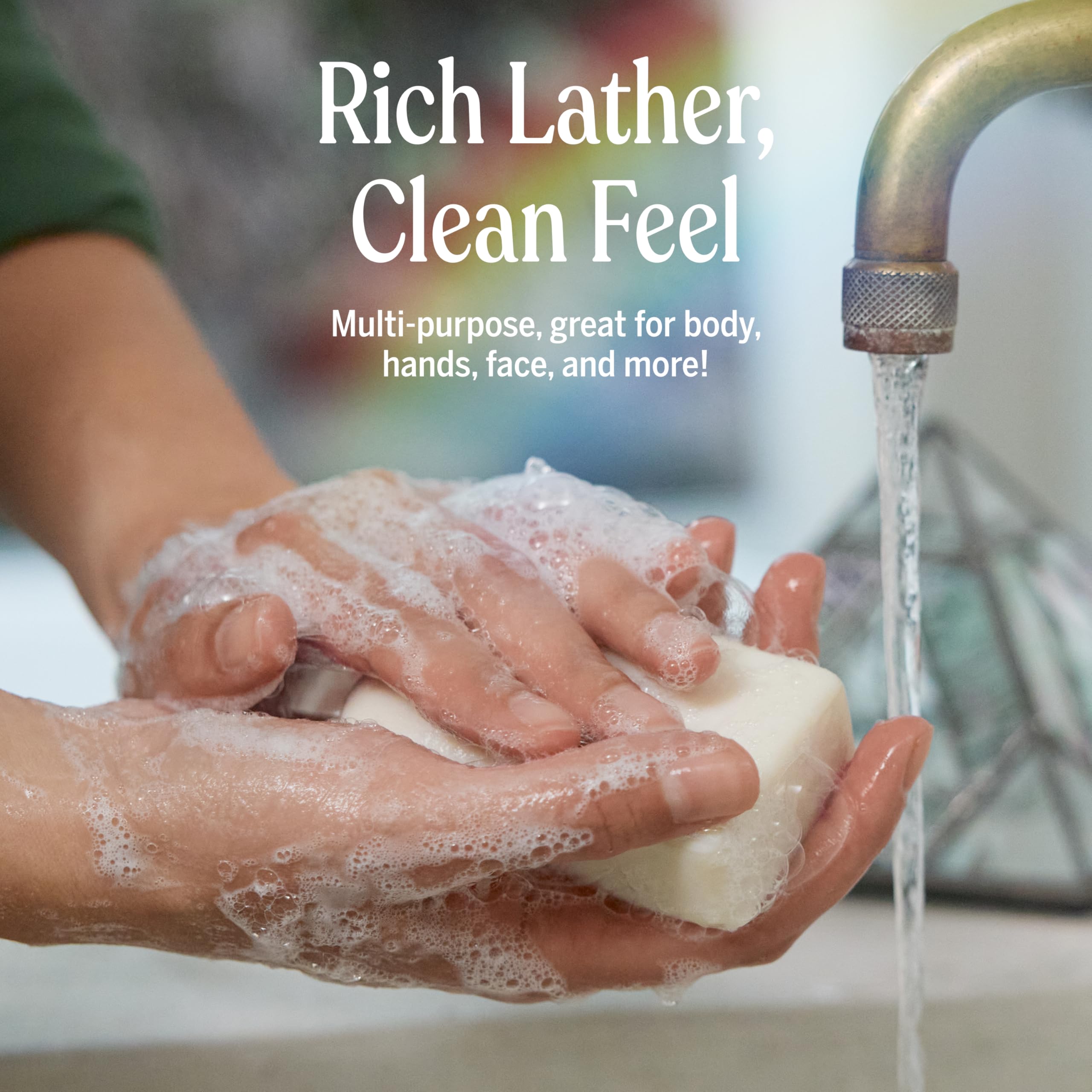 Dr. Bronner’s Eucalyptus bar rinses clean for face, body, and hair.