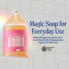 Dr. Bronner's Rose lather demonstrates gentle plant-based cleansing
