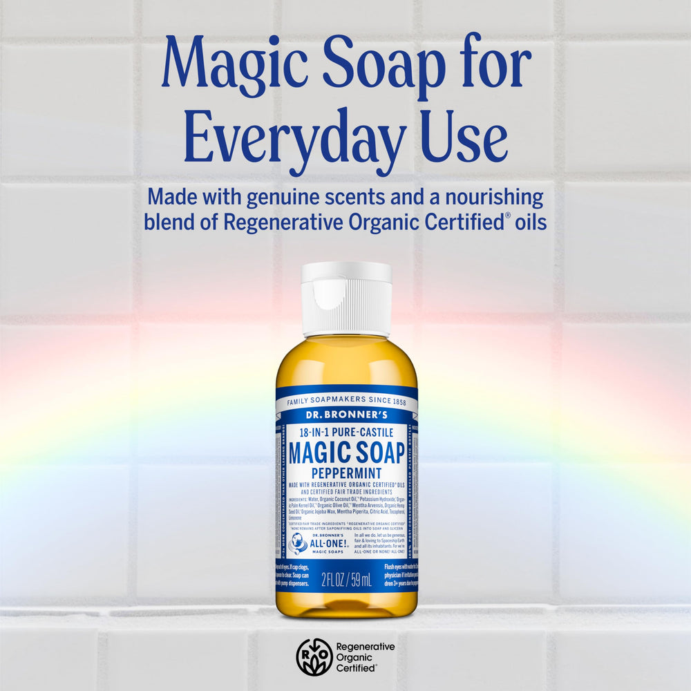 Close-up of Dr. Bronner's Pure-Castile soap foamy, rich lather