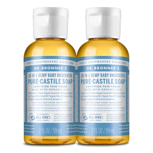 Dr. Bronner's Pure-Castile Bebé sin fragancia, vertido suave para piel sensible.