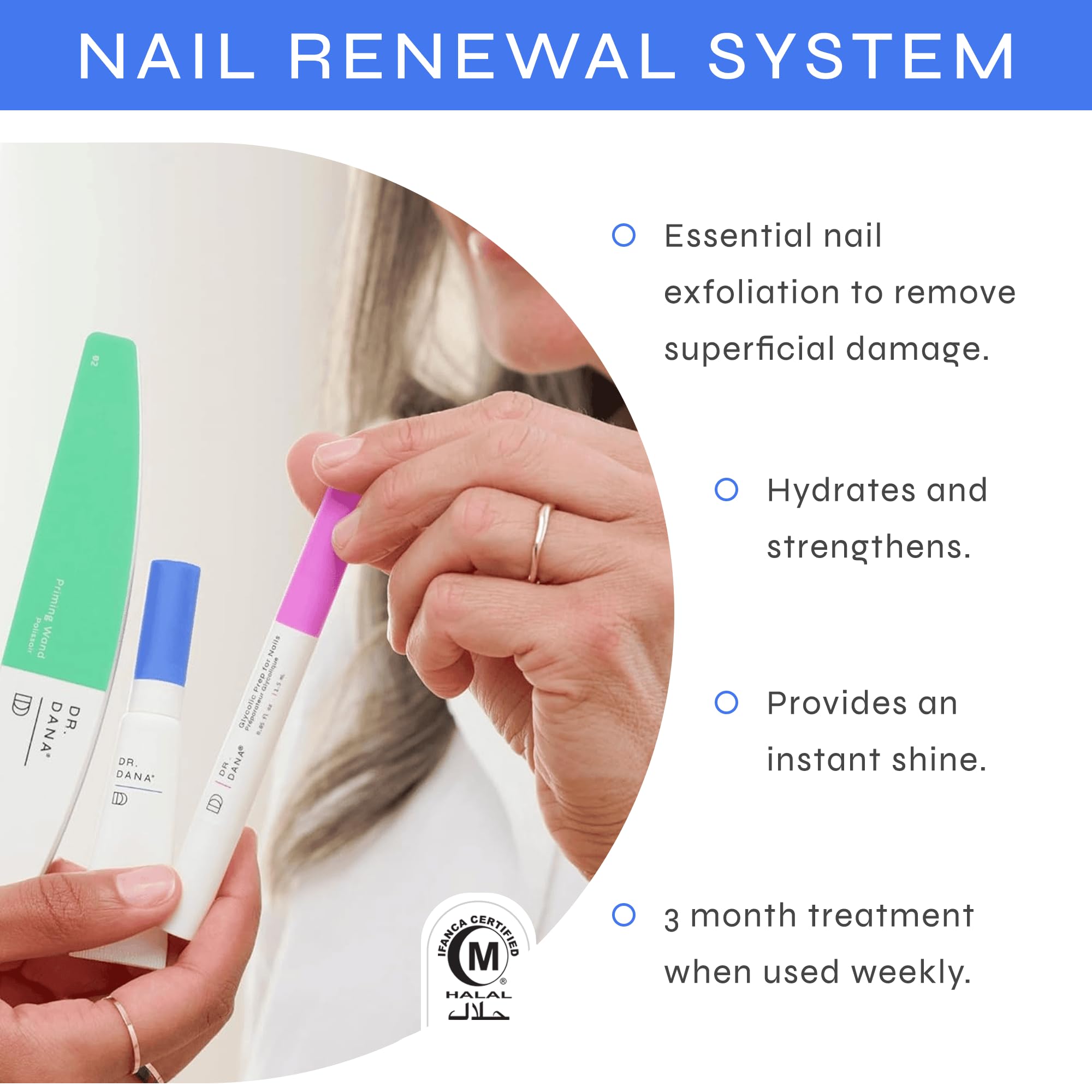 Dr. Dana Nail Repair Kit components laid out for a simple weekly routine.