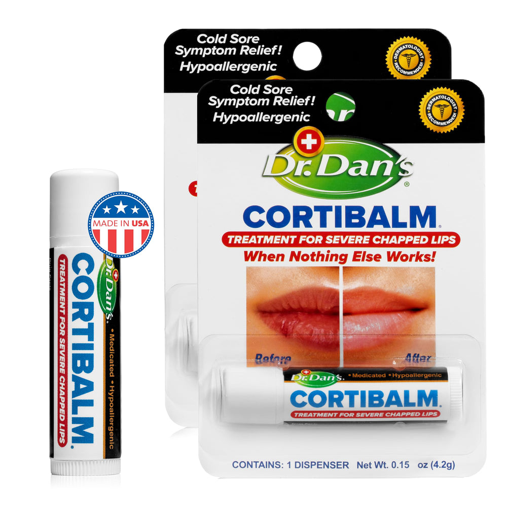 Uso familiar de Cortibalm para labios sensibles de toda la familia.