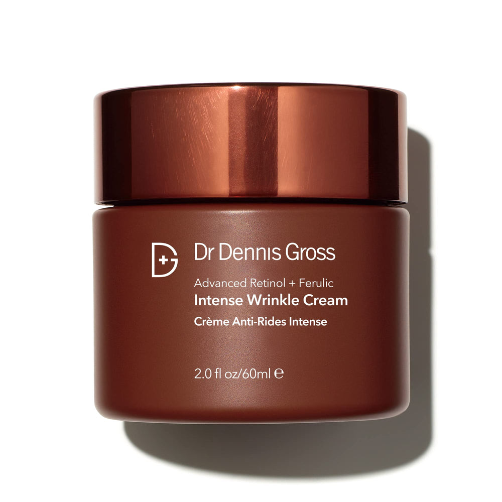 Dr Dennis Gross Advanced Retinol Ferulic jar close-up highlights creamy texture and hydration