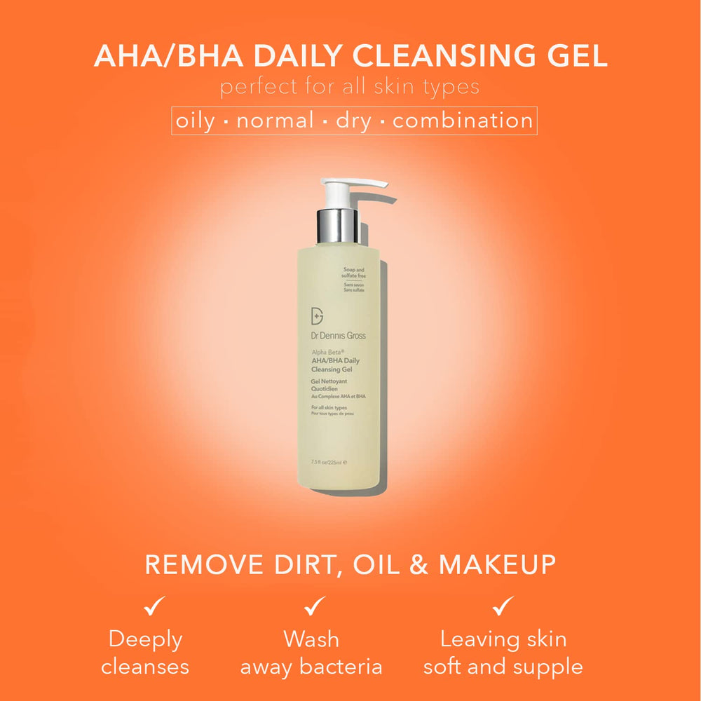 Dr Dennis Gross Alpha Beta Cleanser supports balanced, even-looking texture and tone.
