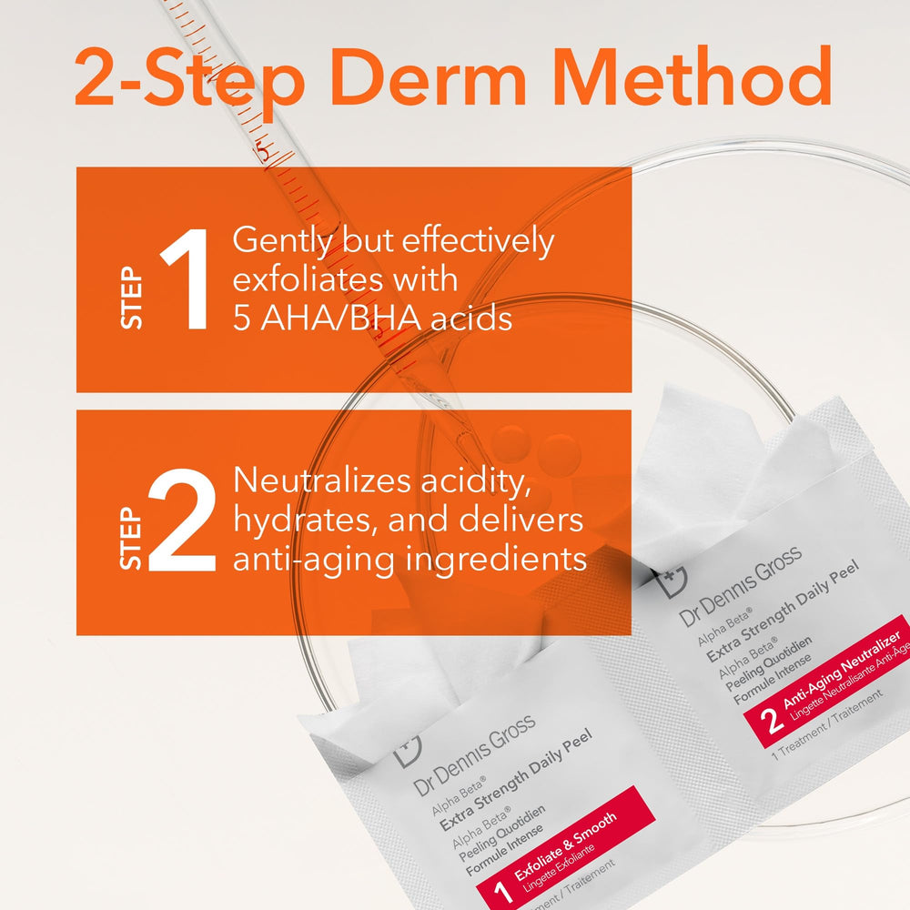 Discos exfoliantes de Dr. Dennis Gross Alpha Beta para renovar la piel.