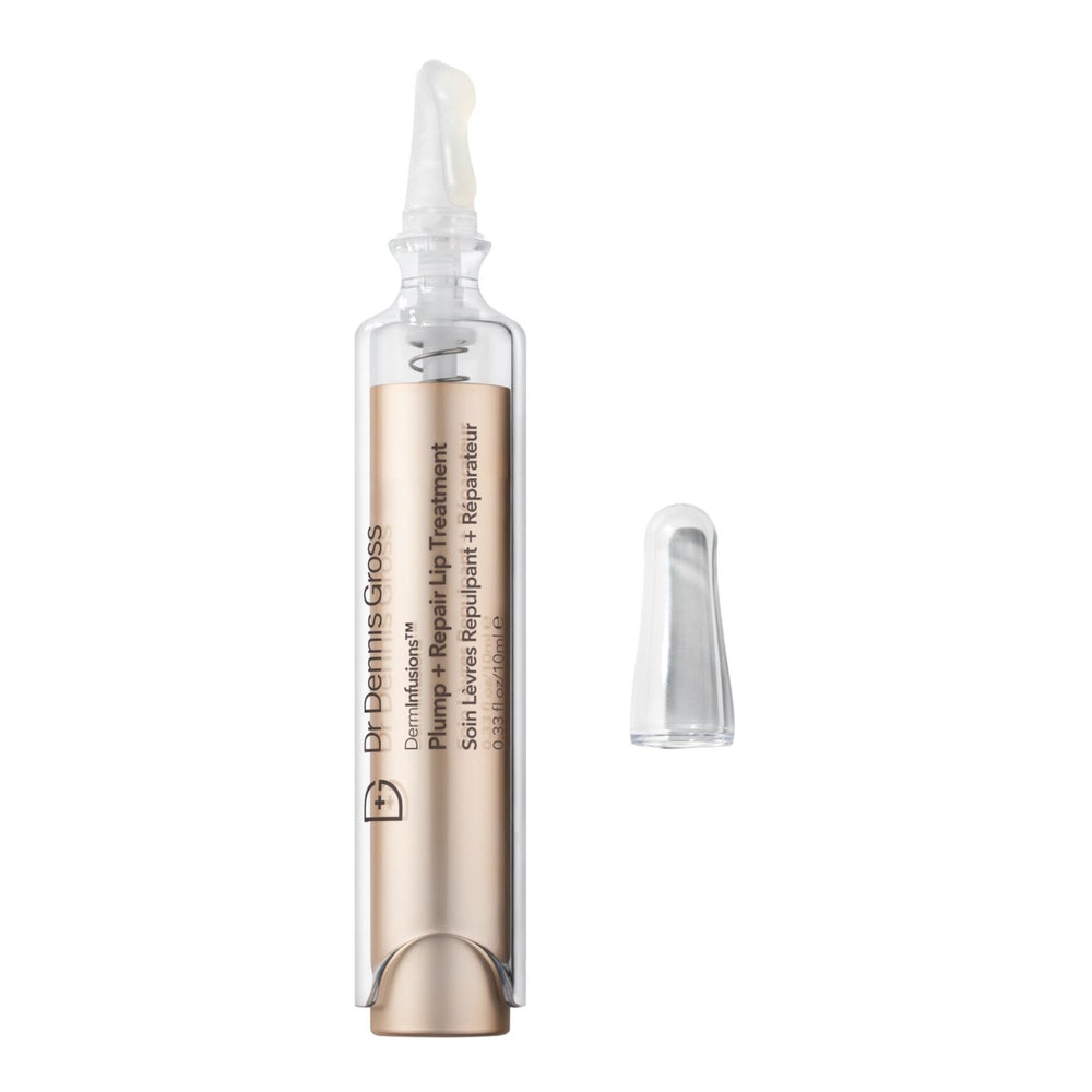 Dr Dennis Gross DermInfusions lip treatment clear bottle ready for instant lip plump and definition