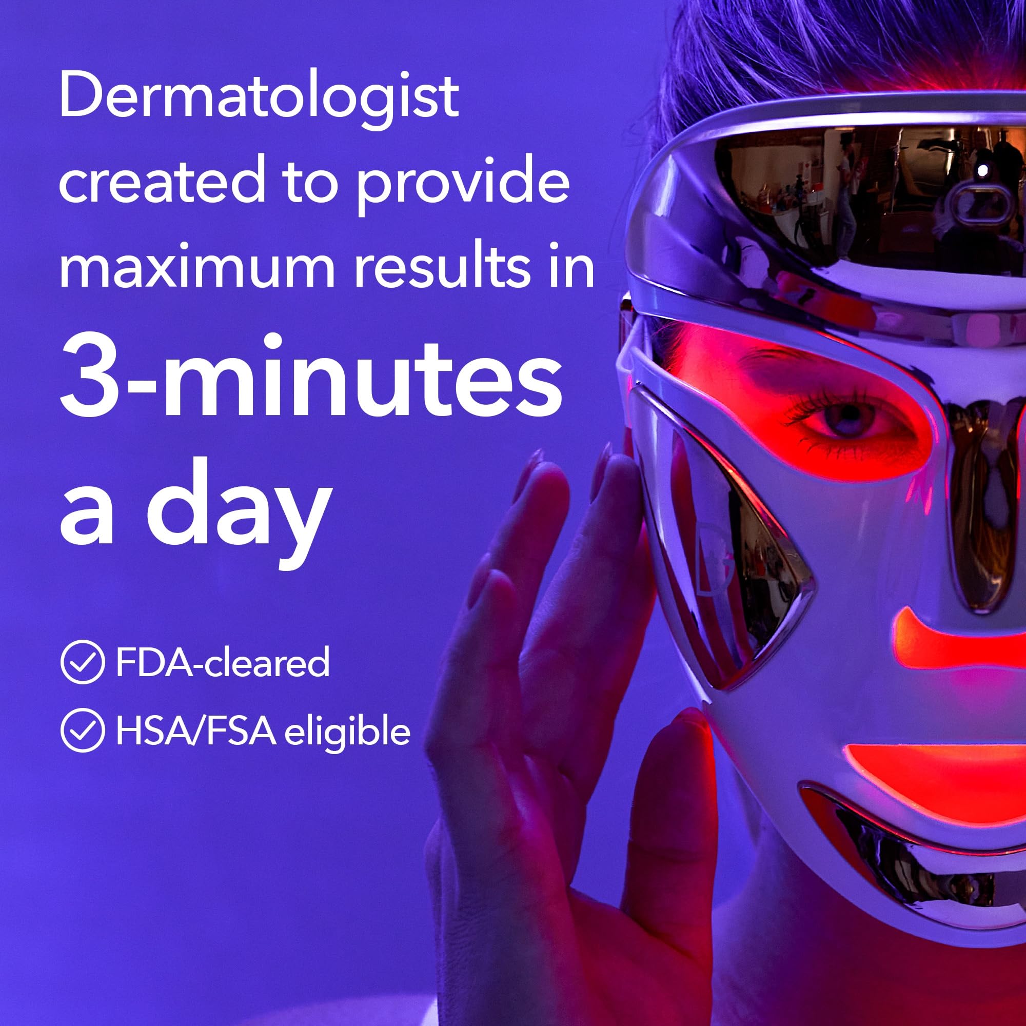 DRx SpectraLite FaceWare Pro red LEDs close-up for radiant look