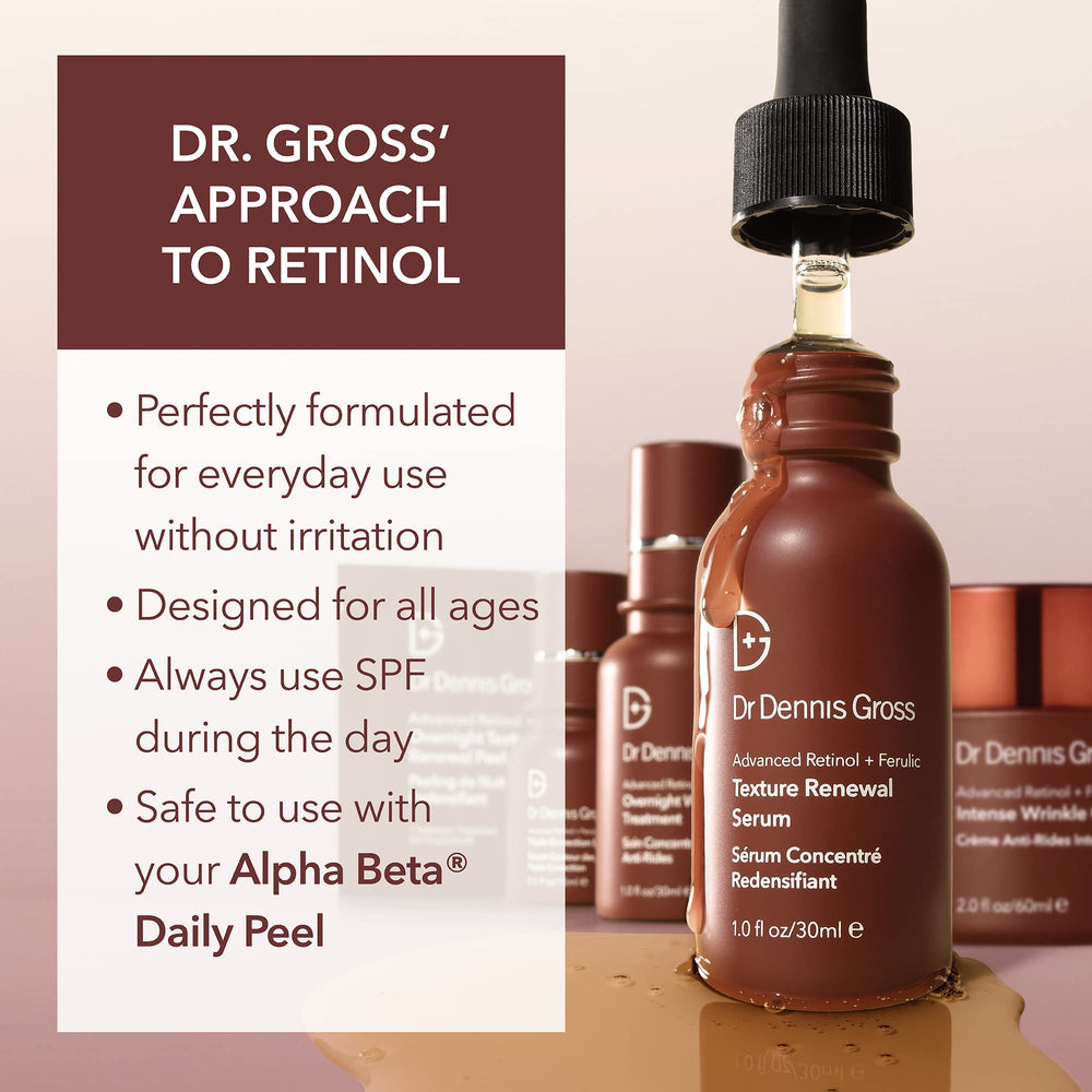 Dr Dennis Gross eye serum bottle beside a mirror in a nighttime routine