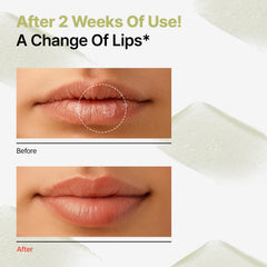 Aplicación suave de Dr.Different Retinal lip balm en labios, confort inmediato