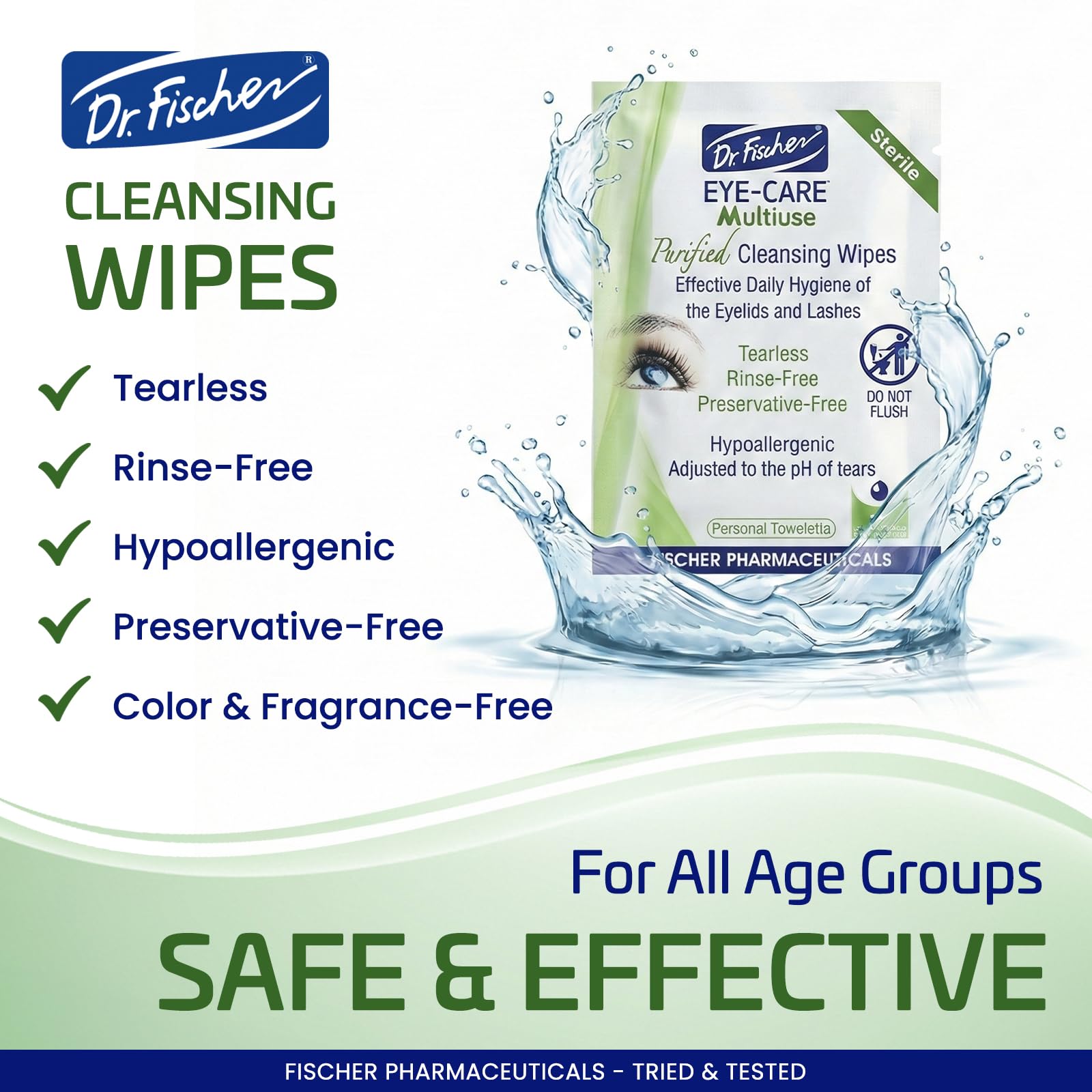 Dr. Fischer toallitas para párpados ideal para piel sensible