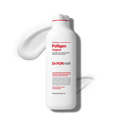 DR.FORHAIR Folligen Shampoo bottle front, premium packaging for daily cleansing.