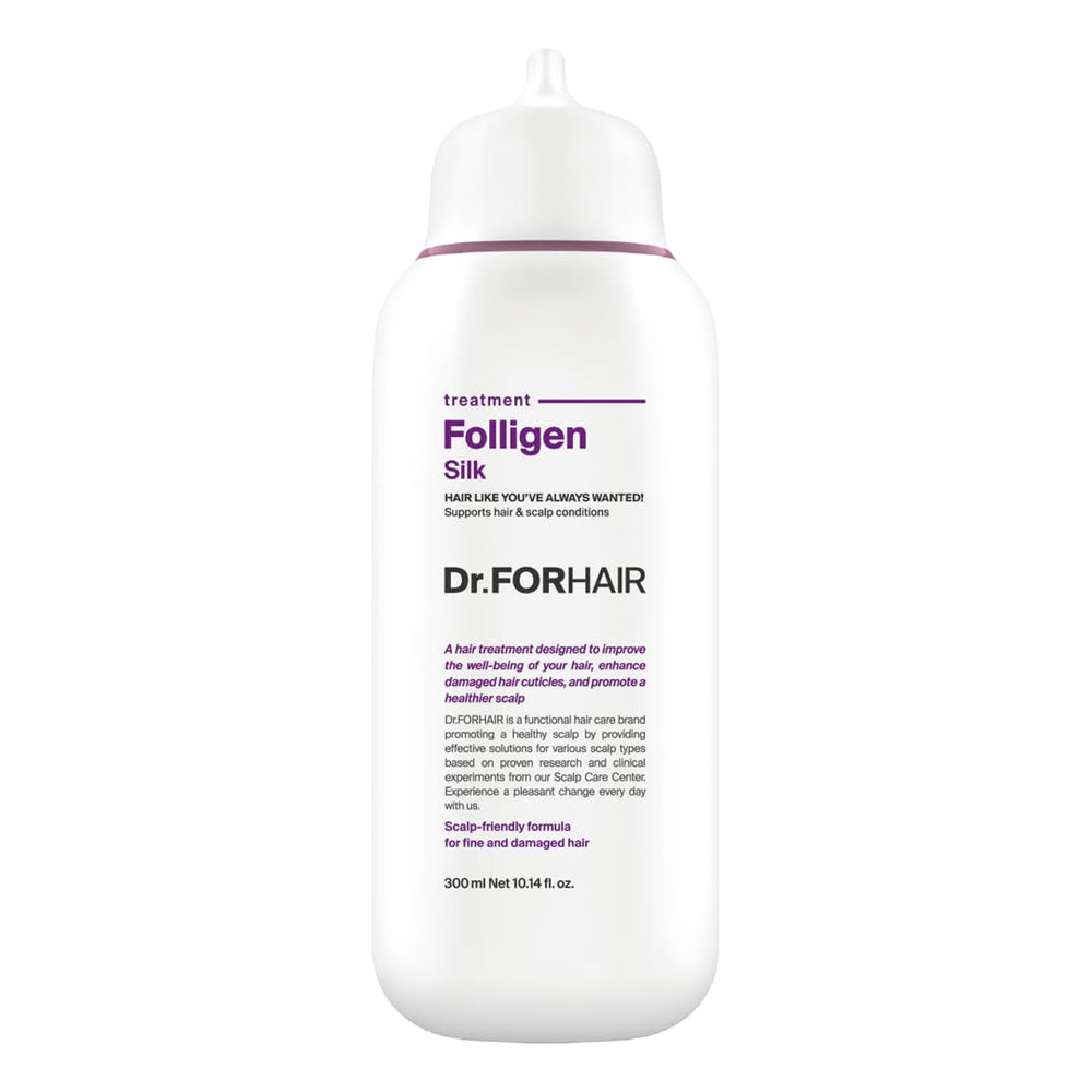 DR.FORHAIR Folligen Silk Treatment bottle front for premium scalp and hair care.